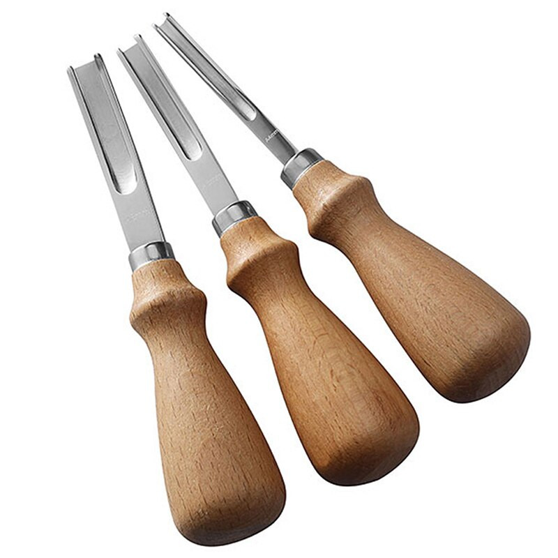 1 vnt. medinė rankena prancūziško stiliaus odinis odinis kraštas „beveler“ odos pjovimas, apipjaustymo įrankis, odinis amatų įrankis