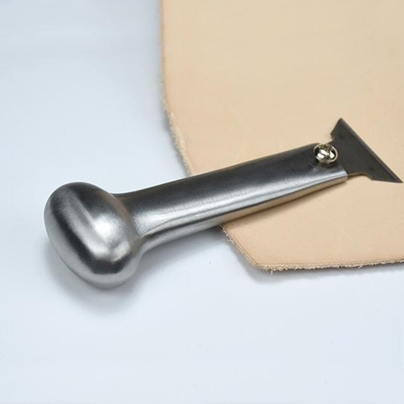 Χειροκίνητα δερμάτινα παπούτσια από ανοξείδωτο ατσάλι Push Knife with Blade Cutting DIY Hand Stittched Art Carving Accessories
