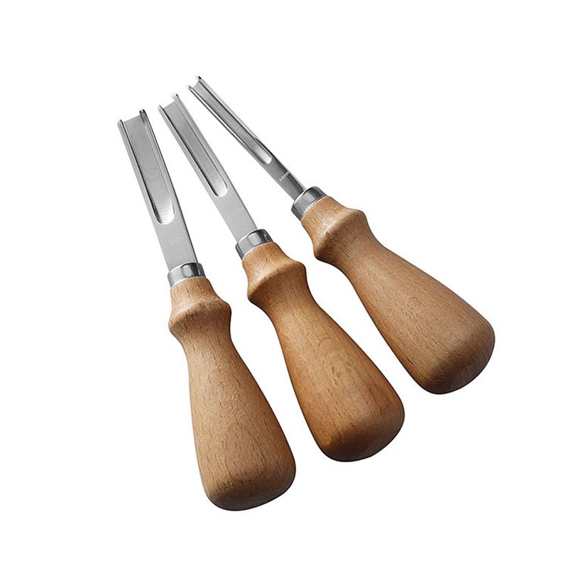 3 dimensiuni A4mm A6mm A8mm Cuțit practic pentru artizanat din piele Cuțit de teșit pentru tăiere cu mâner din lemn