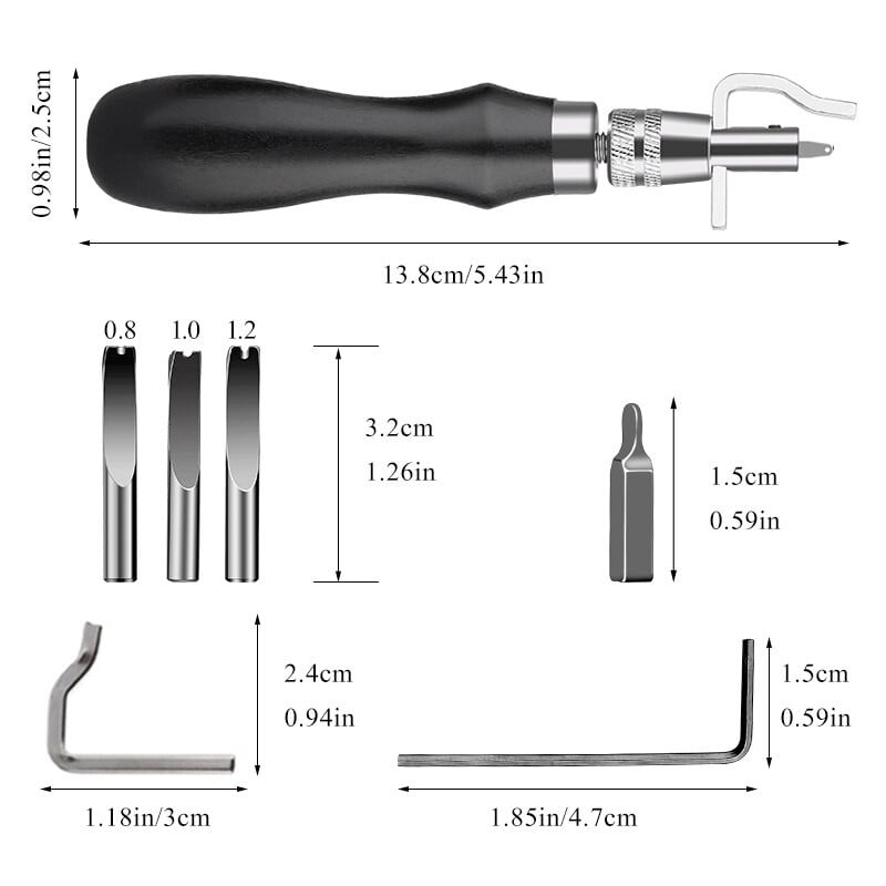 MIUSIE värvilised reguleeritavad nahaserva õmblused Groover Leathercraft kortsuva servaga kaldlõikur Õmblustööriistad Aksessuaarid