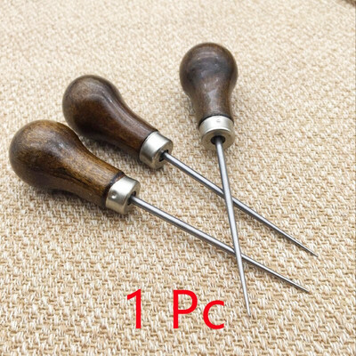 1vnt Profesionali odinė medinė rankena yla Įrankiai Siuvimo priedai Siuvimo yla, skirta odinei rankdarbiams susiuvimo siuvimo priedai