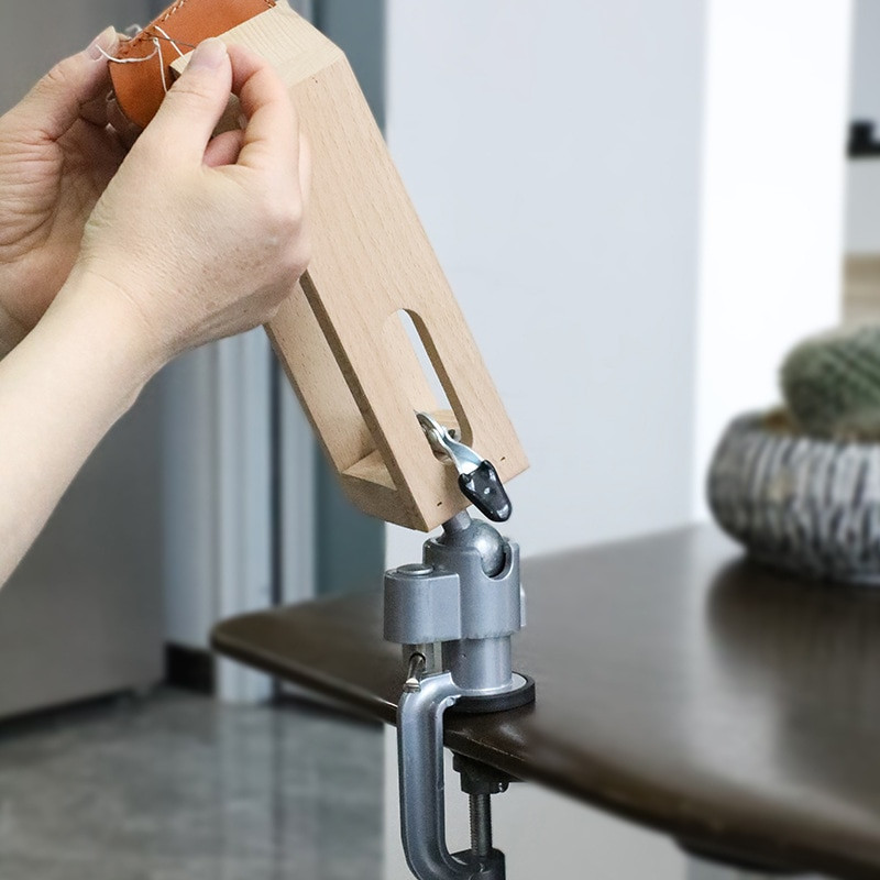 Δερμάτινο κλιπ συγκράτησης Περιστροφή 360 μοιρών Ξύλινο δερμάτινο ραφή σταθερό σφιγκτήρα Εργαλεία ραψίματος DIY Εργαλεία Leathercraft