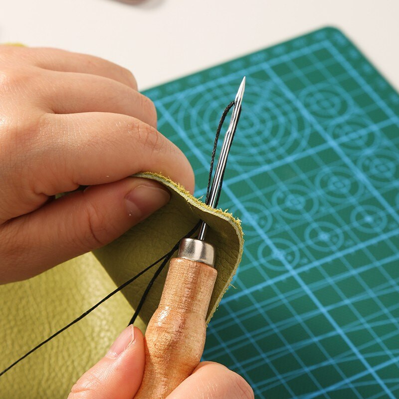 Käsiõmblustööriistad nahale 30M Vahatatud niit Õmblusnõelad Lõng Käärid Õmbluskäpp Nahk Riided Jalatsid Parandustööriistad