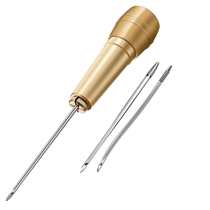 Δερμάτινες βελόνες ραπτικής κιτ κερωμένης κλωστής Χειροποίητο εργαλείο ραφής για DIY δερμάτινες χειροτεχνίες Punch Chiseles Awl Needles