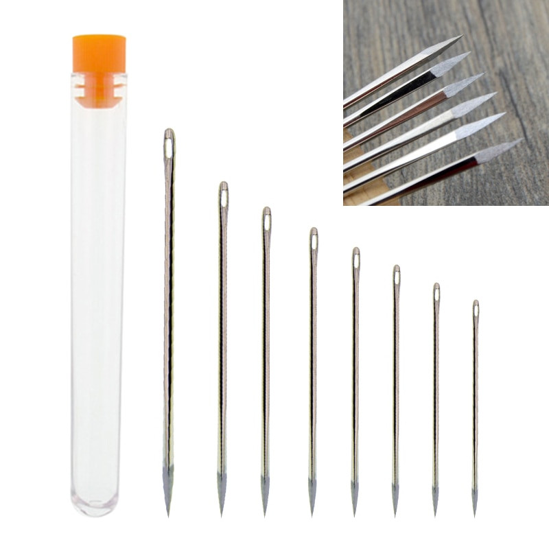Δερμάτινες βελόνες ραπτικής κιτ κερωμένης κλωστής Χειροποίητο εργαλείο ραφής για DIY δερμάτινες χειροτεχνίες Punch Chiseles Awl Needles