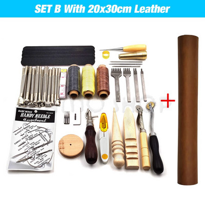 „Leathercraft“ įrankių rinkinys Profesionalus rankų siuvimo balno griovelio siuvimas Punch Drožybos darbo rinkiniai Įrankis „pasidaryk pats“ odiniams aksesuarams
