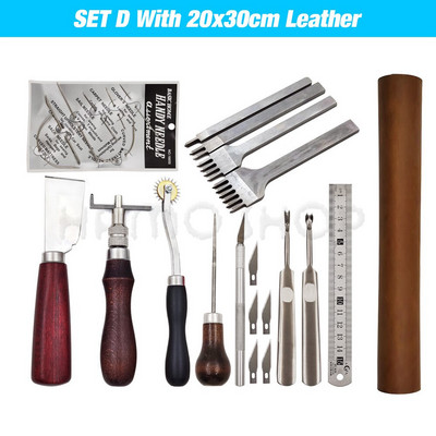 „Leathercraft“ įrankių rinkinys Profesionalus rankų siuvimo balno griovelio siuvimas Punch Drožybos darbo rinkiniai Įrankis „pasidaryk pats“ odiniams aksesuarams