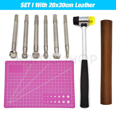 „Leathercraft“ įrankių rinkinys Profesionalus rankų siuvimo balno griovelio siuvimas Punch Drožybos darbo rinkiniai Įrankis „pasidaryk pats“ odiniams aksesuarams