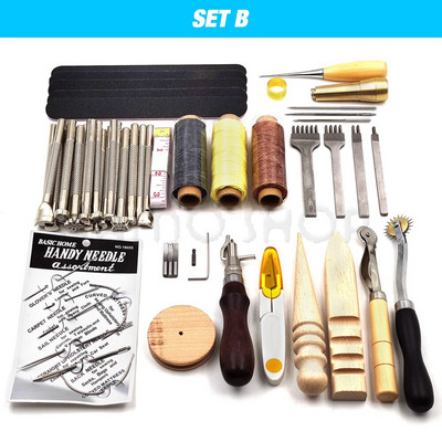 „Leathercraft“ įrankių rinkinys Profesionalus rankų siuvimo balno griovelio siuvimas Punch Drožybos darbo rinkiniai Įrankis „pasidaryk pats“ odiniams aksesuarams