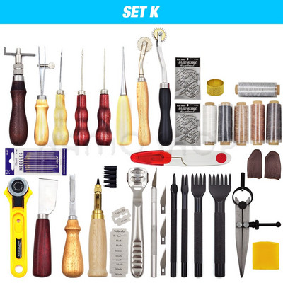 „Leathercraft“ įrankių rinkinys Profesionalus rankų siuvimo balno griovelio siuvimas Punch Drožybos darbo rinkiniai Įrankis „pasidaryk pats“ odiniams aksesuarams