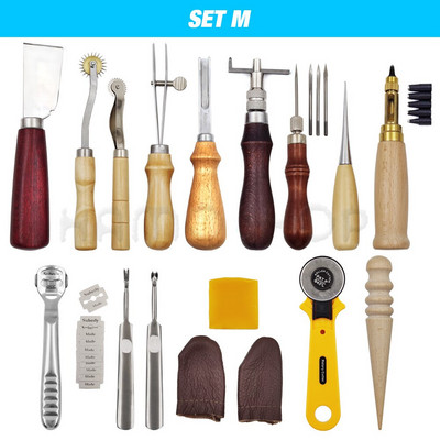 „Leathercraft“ įrankių rinkinys Profesionalus rankų siuvimo balno griovelio siuvimas Punch Drožybos darbo rinkiniai Įrankis „pasidaryk pats“ odiniams aksesuarams