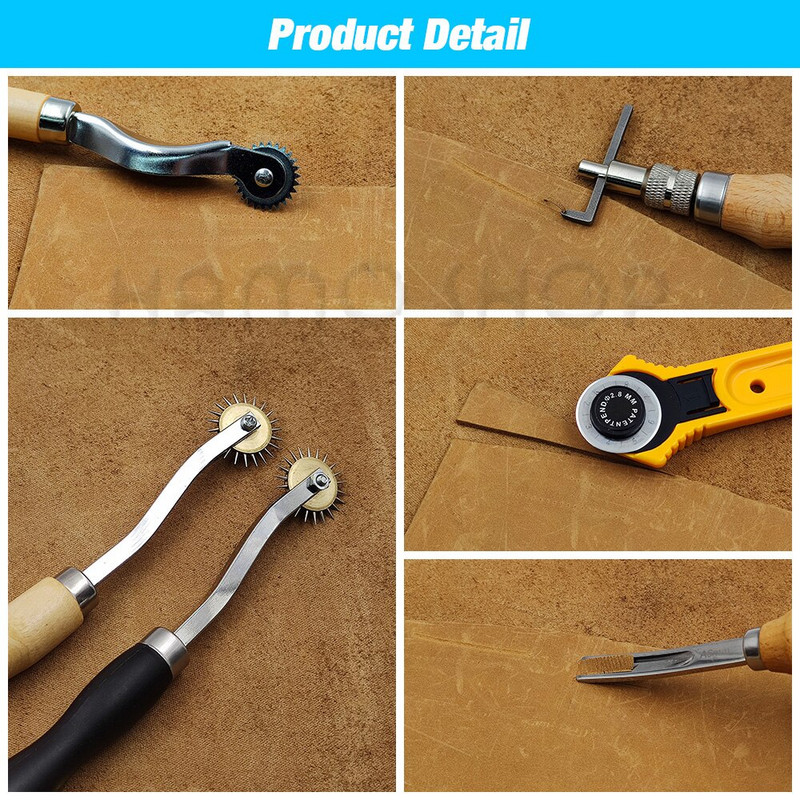 „Leathercraft“ įrankių rinkinys Profesionalus rankų siuvimo balno griovelio siuvimas Punch Drožybos darbo rinkiniai Įrankis „pasidaryk pats“ odiniams aksesuarams