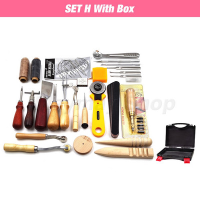 Profesionalūs odiniai įrankių rinkiniai, rankinis siuvimas, balno griovelio siuvimo perforavimas, drožyba, darbo dėžutės įrankis, skirtas „pasidaryk pats“ priedams
