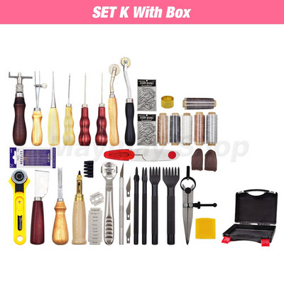 Profesionalūs odiniai įrankių rinkiniai, rankinis siuvimas, balno griovelio siuvimo perforavimas, drožyba, darbo dėžutės įrankis, skirtas „pasidaryk pats“ priedams