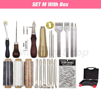 Profesionalūs odiniai įrankių rinkiniai, rankinis siuvimas, balno griovelio siuvimo perforavimas, drožyba, darbo dėžutės įrankis, skirtas „pasidaryk pats“ priedams