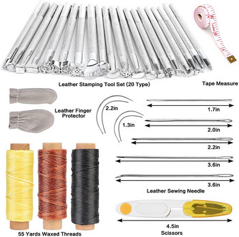 Инструменти за работа с кожа Зъб перфоратор ръб скосяване восъчни въжета игли за шевове щанцоване рязане шиене изработване на кожени занаяти