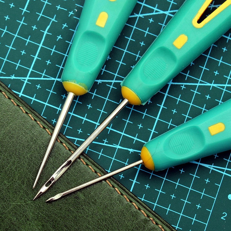 1 kom. 3 vrste silikonske ručke Šilo za šivanje DIY kožni platneni alat za popravak cipela Bušilica Šivaća igla Alat za kuku
