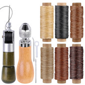 Fenrry 7 buc Kit de ață de cusut din piele cu fir cerat Mașină de cusut manuală Speedy Stitcher Instrumente de cusut artizanal din piele