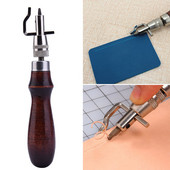 7 σε 1 DIY Εργαλείο Ραφής Δερμάτινης χειροτεχνίας DIY Σετ χάρτινων εργαλείων πολλαπλών χρήσεων Δερμάτινο σετ εργαλείων κοπής κοπής Groover Εργαλείο ραπτικής χειρός
