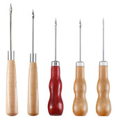 MIUSIE 1 tk lõuendjalatsite parandustööriist puidust käepidemega stantsiga roostevabast terasest peaga nahast õmblustööriista aukude valmistaja koonus