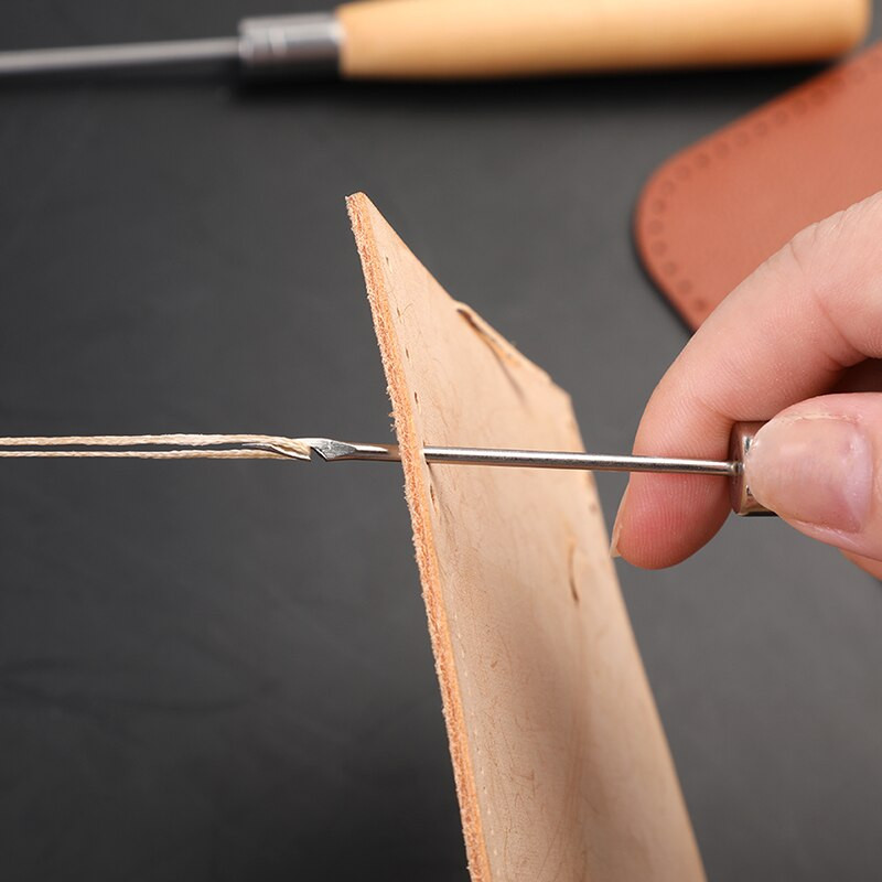 MIUSIE 1 tk lõuendjalatsite parandustööriist puidust käepidemega stantsiga roostevabast terasest peaga nahast õmblustööriista aukude valmistaja koonus