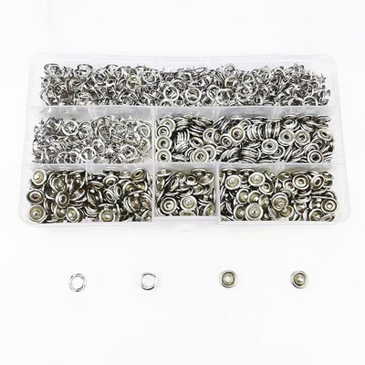 200 kompleta / puno 9,5 MM izdubljena kopča s pet kandži od nehrđajućeg čelika Snap gumb Zakovica Kapa + alat za bušenje Kliješta