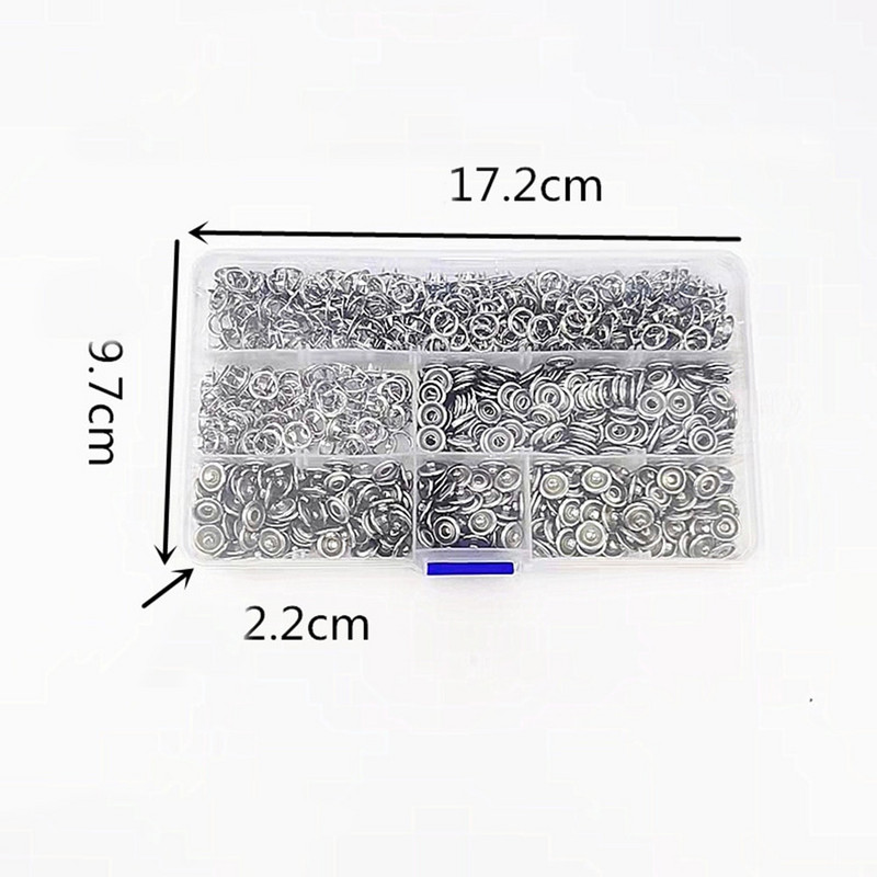 200 kompleta / puno 9,5 MM izdubljena kopča s pet kandži od nehrđajućeg čelika Snap gumb Zakovica Kapa + alat za bušenje Kliješta