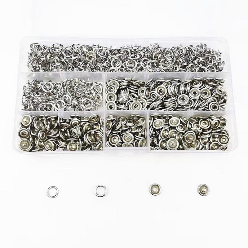 200 kompleta / puno 9,5 MM izdubljena kopča s pet kandži od nehrđajućeg čelika Snap gumb Zakovica Kapa + alat za bušenje Kliješta