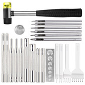 MIUSIE Set de instrumente pentru ciocan de instalare din piele, din piele, din oțel inoxidabil, din oțel inoxidabil