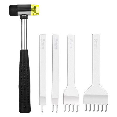 MIUSIE Set de instrumente pentru ciocan de instalare din piele, din piele, din oțel inoxidabil, din oțel inoxidabil