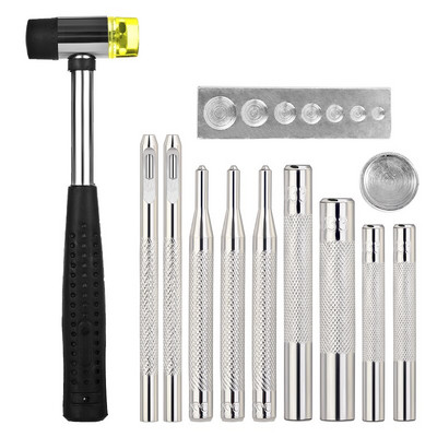 MIUSIE Set de instrumente pentru ciocan de instalare din piele, din piele, din oțel inoxidabil, din oțel inoxidabil