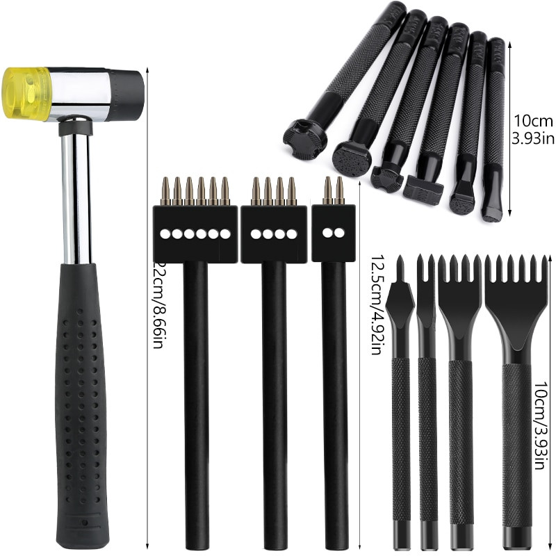 SHWAKK odiniai skylių perforatoriai Plaktukas Oda „pasidaryk pats“ amatų darbo įrankiai tuščiaviduriai perforatoriai diržo perforavimo sandarikliui skulptūrų įrankių rinkinys