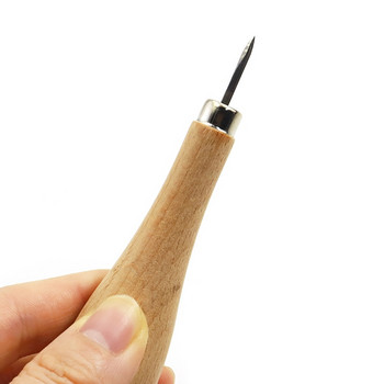 QJH Leather Craft Wooden Diamond Rhombus Awl 3mm 4mm 5-6mm DIY Leather Stittching Sewing Awl Leather craft Punch Tool