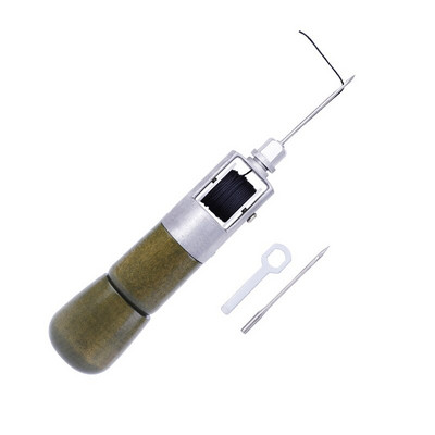 MIUSIE nahk käsitsi õmblemine Speedy Stitcher tööriistakomplekt vahatatud niit puidust käepidemega Awl nahast punch tööriist roostevabast terasest käärid