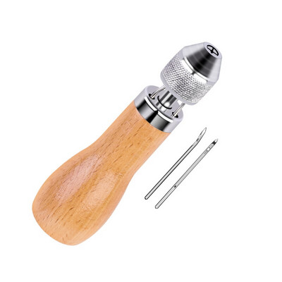 MIUSIE nahk käsitsi õmblemine Speedy Stitcher tööriistakomplekt vahatatud niit puidust käepidemega Awl nahast punch tööriist roostevabast terasest käärid