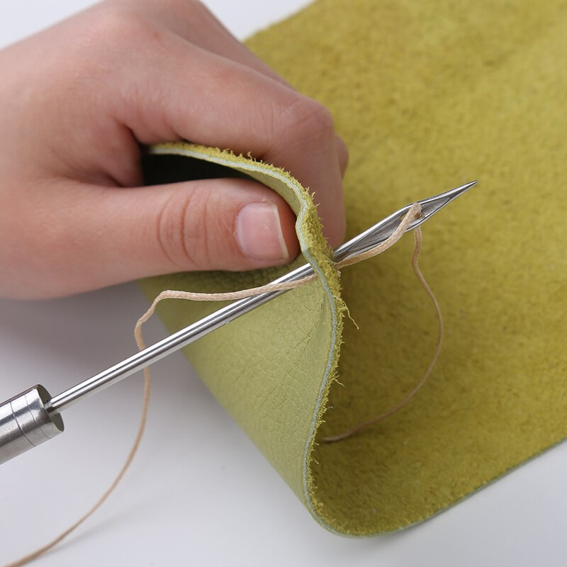 MIUSIE nahk käsitsi õmblemine Speedy Stitcher tööriistakomplekt vahatatud niit puidust käepidemega Awl nahast punch tööriist roostevabast terasest käärid