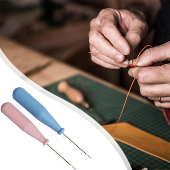 Steel Stitcher Sewing Awl Shoes Bags Hook Hook DIY Χειροποίητο Δερμάτινο Εργαλείο Πλαστική Λαβή Κώνος Βελόνες Επισκευής Παπουτσιών
