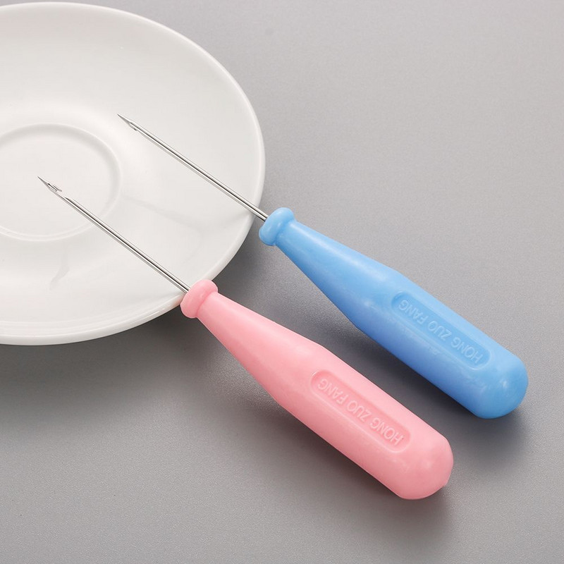 Steel Stitcher Sewing Awl Shoes Bags Hook Hook DIY Χειροποίητο Δερμάτινο Εργαλείο Πλαστική Λαβή Κώνος Βελόνες Επισκευής Παπουτσιών
