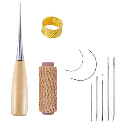 Σετ ραπτικής δερμάτινη χειροτεχνία Κερωμένη κλωστή Βελόνες ραφής για αρχάριους δερμάτινες ταπετσαρίες επισκευή, ραφές, ράψιμο