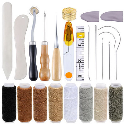 Nahast käsitöötööriistad Nahaõmbluskomplekt Nahakäsitööriistade komplektid Õmblemine Punch Nikerdustööriistad Nahaõmblustööriistad isetegemiseks
