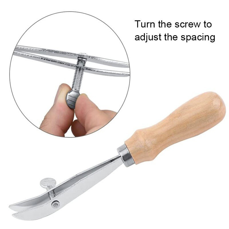 1Pc Leather Craft Edge Creaser Skiving Tool Εργαλεία ραπτικής με ξύλινη λαβή DIY Χειροποίητα Δερμάτινα Εργαλεία Εργασίας