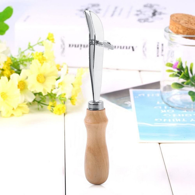 1Pc Leather Craft Edge Creaser Skiving Tool Εργαλεία ραπτικής με ξύλινη λαβή DIY Χειροποίητα Δερμάτινα Εργαλεία Εργασίας