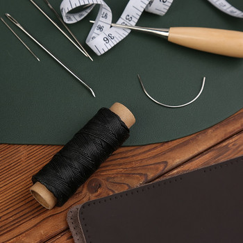 RORGETO Δερμάτινο σετ ραπτικής με κερωμένη κλωστή Ράψιμο Awl Thimble Leather Needles DIY Δερμάτινα χειροτεχνικά εργαλεία για επισκευή υποδηματοποιού