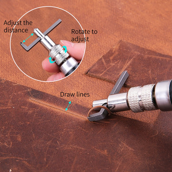 LMDZ Комплект инструменти за изработка на кожа с шила за ръчно шиене Колело за писане Машина за полиране на кожени ръбове Groovers Кожен восък конец