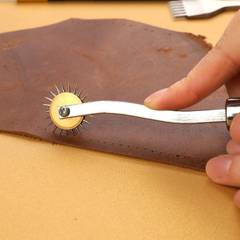 LMDZ Комплект инструменти за изработка на кожа с шила за ръчно шиене Колело за писане Машина за полиране на кожени ръбове Groovers Кожен восък конец