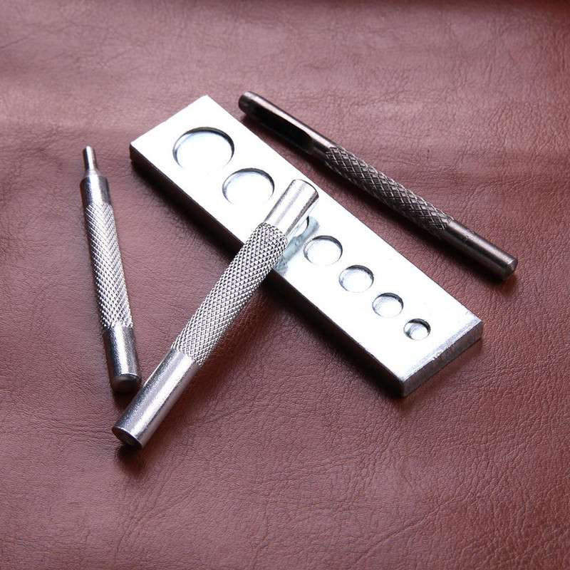 Metallist nahast käsitöö neetide kinnitusnuppude paigaldustööriistade komplekt, 11 tk / komplekt DIY nahast käsitöö jaoks mõeldud käsitsi punch tööriistakomplekt