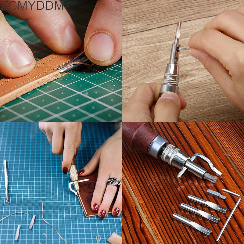 Επαγγελματικά δερμάτινα εργαλεία χειροτεχνίας με κερωμένο νήμα Groover Awl Kit Thimble Kit Ράψιμο Ράψιμο Ραπτικής Παντς Προμήθειες Ραφής Χεριών
