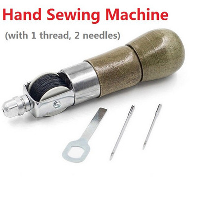 Σετ εργαλείων ραψίματος για δερμάτινα υφασμάτινα προμήθειες, δερμάτινο ραπτικό σουβλί χειρός, βελόνες και ανταλλακτικά καρούλια κλωστής