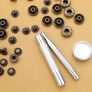MIUSIE Професионален комплект кожени бутони за закопчаване Закопчалки за метални преси с инструменти за инсталиране за работа с кожени изделия
