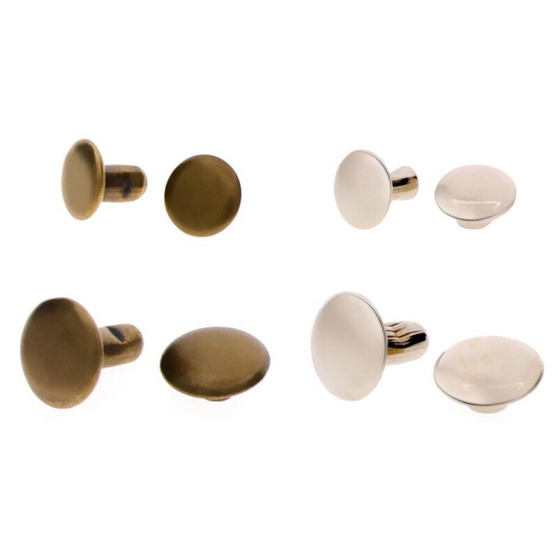 120 Σετ Νέα Δερμάτινα Πριτσίνια Μονό Καπάκι Πριτσίνια Σωληνοειδή μεταλλικά καρφιά με κιτ εργαλείων στερέωσης για επισκευή δερμάτινων χειροτεχνιών